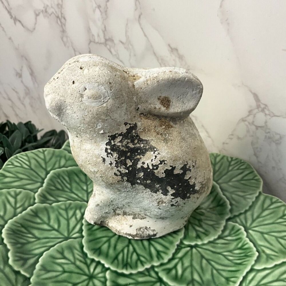 Absolute best vintage cement baby rabbit lawn decor rare find